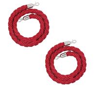 Corda di controllo della folla, Queue Barrier for Crowd Control,Stanchion Hemp Rope Barriers Line for Posts Pole 1/1.5/2/2.5/3meter(Red,2meter)