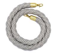 Corda di controllo della folla, Queue Barrier with Golden Hook, Crowd Control Rope, Braided Hemp for Divider 1/1.5/2M(Gray,1meter)
