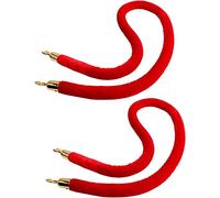 Corda di controllo della folla, Red Caution Rope with Hook,Velvet Hanging Stanchion for Carpet Events Wedding Party, 2 Pack(300cm/9.8ft)