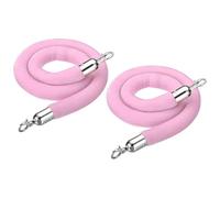 Corda di Controllo della Folla,Rosa Corde per Stanchion in Velluto con Ganci D'argento,Corda per Barriera,Corda Montante per Banchetti,Feste E Luoghi di Fidanzamento(Size:4.9ft/150cm,Color:2 Pack)
