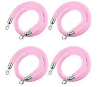 Corda di Controllo della Folla,Rosa Corde per Stanchion in Velluto con Ganci D'argento,Corda per Barriera,Corda Montante per Banchetti,Feste E Luoghi di Fidanzamento(Size:4ft/120cm,Color:4 Pack)
