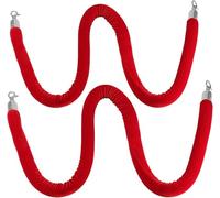 Corda di controllo della folla, Set of 2 Post/Stanchion for Party Event Fashion Show, Queue Obstacle Divider(Red,180cm/6ft)