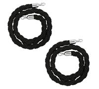 Corda di controllo della folla, Stanchion Rope 1/1.5/2/2.5/3meter, Crowd Control, Braided Hemp for Queue Divider(Black,2meter)