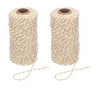 Corda di cotone 2mm x 100m per pasticceria, 2 rotoli, colore beige dorato