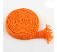 Corda di cotone da 10 mm Cavo intrecciato piatto intrecciato Cavo multicolore Stringa in vita per borsa Artigianato fatto a mano Tessili per la casa fai da te Cucito 5 yards-Arancione