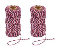 Corda di cotone per macellai e panettieri 2 rotoli 2mm x 100m rosso blu bianco
