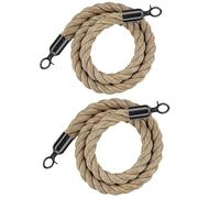 Corda di delimitazione con pali intrecciati Braided Hemp Crowd Control Barrier Rope Pack Of 2 Multicolor Hooks 2-13ft(Black Hooks,4.9ft/150cm)