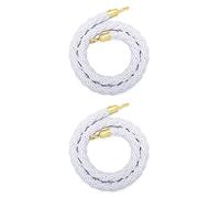 Corda di delimitazione con pali intrecciati Crowd Control Barrier Rope Multicolor 0.6-3m 2 Pack(White,8ft/245cm)