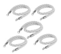 Corda di delimitazione con pali intrecciati Crowd Control Braided Hemp Rope Barrier with Hooks Multicolor 2ft-13ft 5pcs(Silver,6ft/185cm)