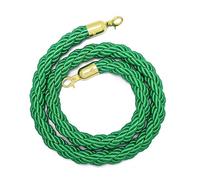 Corda di delimitazione con pali intrecciati Hemp Rope Queue Barrier With Plated Hooks Green Multiple Lengths (1.5-5M) Pack Of 2(1 Pack,2M/6.5Ft)