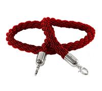 Corda di delimitazione con pali intrecciati Queue Barrier Stanchion Rope With Metal Hooks Multicolor 2ft To 10ft(Red a,6.6ft/200cm)