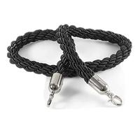 Corda di delimitazione con pali intrecciati Queue Barrier Stanchion Rope With Metal Hooks Multicolor 2ft To 10ft(Black a,3ft/90cm)