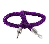 Corda di delimitazione con pali intrecciati Queue Barrier Stanchion Rope With Metal Hooks Multicolor 2ft To 10ft(Purple a,7ft/215cm)
