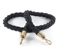 Corda di delimitazione con pali intrecciati Queue Barrier Stanchion Rope With Metal Hooks Multicolor 2ft To 10ft(Black B,5.6ft/170cm)