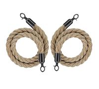 Corda di delimitazione con pali intrecciati Stanchion Hemp Rope Barrier Pack of 2 Multicolor Hooks 2-13ft(Black Hook,2.8m/9ft)