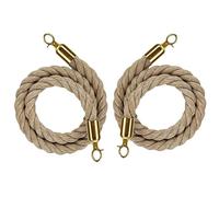 Corda di delimitazione con pali intrecciati Stanchion Hemp Rope Barrier Pack of 2 Multicolor Hooks 2-13ft(Gold Hook,2.1m/7ft)