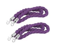 Corda di delimitazione con pali intrecciati Twisted Hemp Queue Rope Crowd Control Barrier Multicolor 60cm-300cm With Hooks(Purple-2pcs,60Cm/2Ft)