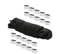 Corda di espansione 20m Ø8mm nero corda elastica corda elastica corda telone + 20x clip 8 mm zincata