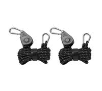 Corda Di Fissaggio For Tenda Da Campeggio Da 4 M, Regolabile, In Nylon, For Paracadute, Con Cricchetto, Gancio A Puleggia, Cinghia Di Serraggio(2pcs Black)