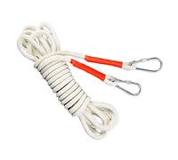 Corda di Fissaggio per Installazione di Aria Condizionata per La Pulizia di Pareti Esterne, Corda di Canapa in Cotone Resistente all'Usura da 16 Mm con Gancio A Molla, Bianca, 40 M