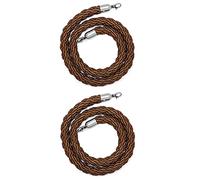 Corda di gestione delle code, 2 corde di canapa intrecciate marrone, argento e viola for barriera VIP, controllo della folla, chiese, cinema, feste, code, 4 m(Brown,3.5M/11.4Ft)