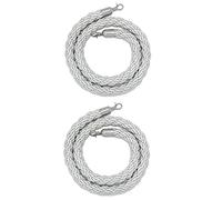 Corda di gestione delle code, 2 corde di canapa intrecciate marrone, argento e viola for barriera VIP, controllo della folla, chiese, cinema, feste, code, 4 m(Sier,4M/13.1Ft)