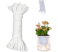Corda di irrigazione per piante in cotone, sistema di irrigazione automatica per vasi da interni, in cotone naturale bianco, lunghezza regolabile per piante grasse e fiori in vaso, 1-3 (5 mm, 1 pezzo)