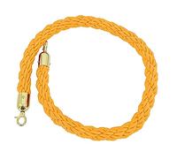 Corda di lusso gialla per il controllo della folla in canapa, con ganci dorati, perfetta per hotel, cinema ed eventi, lunghezza 3 m