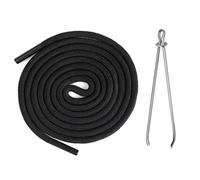 Corda di Ricambio in Cotone,140cm Cordoncini di Ricambio con Coulisse,Cordoncino per Pantaloni,Cotone con Cordoncino,1 Infila Coulisse,Cordino di Ricambio per Felpa con Cappucci (Nero, 140cm)