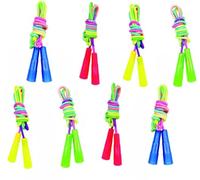 Corda di Salto per Bambini, 8 Pack Rainbow Jump Rope Set, 7.2 Ft Corda di Salto, Corde di Salto Vibranti per Divertimento all'aperto Esercizio Fitness, Attività di Fitness, Bomboniere Feste