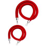 Corda di separazione for code, 2 pali con ganci argentati, fermagli for il controllo della folla, for feste, eventi, divisori for feste in fila(Red,3M)