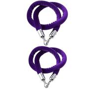 Corda di separazione for code, 2 pali con ganci argentati, fermagli for il controllo della folla, for feste, eventi, divisori for feste in fila(Purple,1.5M)