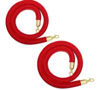 Corda di separazione for code, 2 pali con ganci dorati, fermagli for il controllo della folla, for feste, eventi, celebrazioni di festival in fila(Red,1.5M)