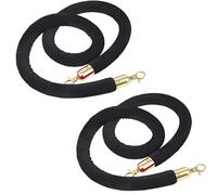 Corda di separazione for code, 2 pali con ganci dorati, fermagli for il controllo della folla, for feste, eventi, celebrazioni di festival in fila(Black,2.5M)