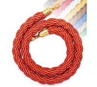 Corda di sicurezza da 1/1,5/2/2,5/3M, 11 colori, corde di sicurezza for code con gancio for pali, supporti, divisorio for code, controllo della folla in hotel, gancio dorato(Orange,2M)