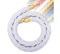 Corda di sicurezza da 1/1,5/2/2,5/3M, 11 colori, corde di sicurezza for code con gancio for pali, supporti, divisorio for code, controllo della folla in hotel, gancio dorato(White,2M)