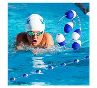 Corda di Sicurezza divisore per corsia Galleggiante per Piscine Interne ed Esterne - Cordone di Confine per Piscine Commerciali da 330 Piedi con Kit Boa Bianco Blu per la Gestione sicura dell'area