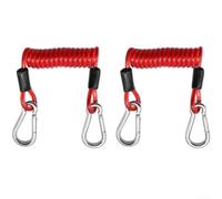Corda di sicurezza elastica per paddle, con gancio in acciaio inox e design elastico a spirale, materiale resistente alla ruggine per laghi e acque costiere (coppia rossa)