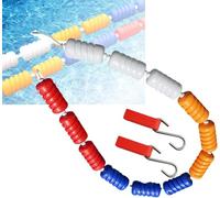 Corda di sicurezza per piscina con boa Divisorio di sicurezza galleggiante for piscina da 3,3-60 piedi con 2 ganci, corda di sicurezza for piscina for protezione dalle onde(Nylon,12m/40ft)