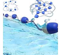 Corda di sicurezza per piscina da 18,3 m con galleggianti, divisore regolabile con ganci per piscine interrate, ideale per la separazione della corsia di gara in estremità poco profonde e profonde