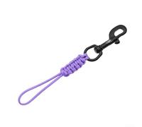 Corda di sicurezza subacquea con moschettone a vite in acciaio inossidabile 316 e nylon a nove nuclei intrecciati a mano per un fissaggio sicuro dell'attrezzatura subacquea (viola)