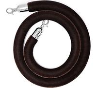 Corda di sostegno, Barriera di corda con ganci placcati in argento, montanti spessa for eventi su tappeto(Brown,1.4m/4.6ft)