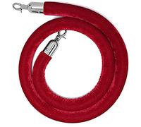 Corda di sostegno, Barriera di corda con ganci placcati in argento, montanti spessi for eventi su tappeto(Red,1.9m/6.2ft)