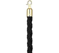 Corda di sostegno, Barriera di corda VIP con pali intrecciati, barriera di sicurezza for feste, cinema e chiese, corda di canapa for il controllo della folla con ganci(Black)