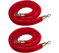 Corda di sostegno, Barriera di sicurezza in corda di velluto da 2/3/4/5/10 piedi, for il controllo della folla, con ganci placcati in oro for feste in hotel - Rosso || 8 piedi/245 cm(Red,6ft/185cm)
