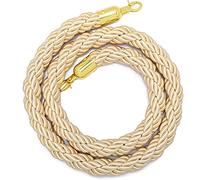Corda di sostegno, Corde sospese in canapa intrecciata for pali da gioco/altre aree pubbliche, gancio in acciaio inossidabile dorato(Khaki,1.5m/5ft)