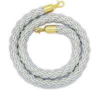 Corda di sostegno, Corde sospese in canapa intrecciata for pali da gioco/altre aree pubbliche, gancio in acciaio inossidabile dorato(Silver,2m/7ft)