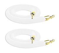 Corda di sostegno in velluto, 2 pezzi, robusta corda di barriera in velluto/corda sostegno for esterni extra lunga for la parete divisoria d'ingresso del cinema, con ganci cromati(White,5ft/155cm)