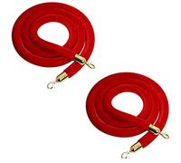 Corda di sostegno in velluto, Barriera di controllo della folla con gancio placcato oro, corda for hotel, cinema, grandi inaugurazioni(Light Red,2m/6.5ft)