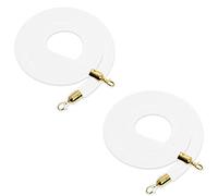 Corda di sostegno in velluto, Barriera di controllo della folla con gancio placcato oro, corda for hotel, cinema, grandi inaugurazioni(White,1.4m/4.6ft)